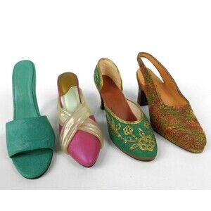 Vintage 1999 Just the Right Shoe Lot of 4 Geometrika Elegant Affair Carved Heel